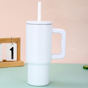 40oz <b>Travel</b> Car H4.0 <b>Handle</b> Tumbler Stainless Vacuum <b>Mug</b> Lid Straw Non-Slip ODM Custom Design - Product Image 4