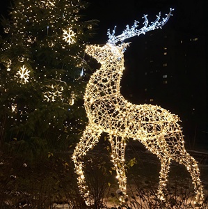 Sculpture lumineuse de renne de Noël à LED pour décorations extérieures, motif lumineux 3D étanche à LED pour spectacle de lumière, centre commercial, parc - Product Image 1