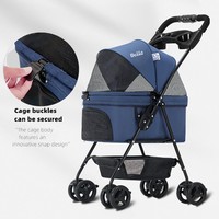 Fabrication pas cher Simple vente en gros pas cher pratique chiot et minou poussette sécurité chariot voiture pour animaux de compagnie