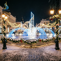 Festliche Laterne Riesige 3D LED-Brunnenskulptur |   Wasserdichte Außenbeleuchtung für Weihnachts- und Neujahrsdekoration