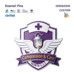 カスタムスミングピン脳肺心臓エナメルピン医師聴診器看護師ラペルバッジ植物花カスタムメタルブローチ - Product Image 1