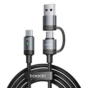 Toocki 2 in <span class=keywords><strong>1</strong></span> <span class=keywords><strong>c</strong></span> tipo cavo di ricarica rapida 3A Usb-<span class=keywords><strong>c</strong></span> e Usb a Usb <span class=keywords><strong>c</strong></span> intrecciato cavo di ricarica Pd 60w cavo dati per Laptop - Product Image 1