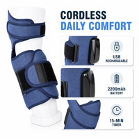 Masseur de mollets et de bras à compression d'air rechargeable bleu avec 3 modes et minuterie