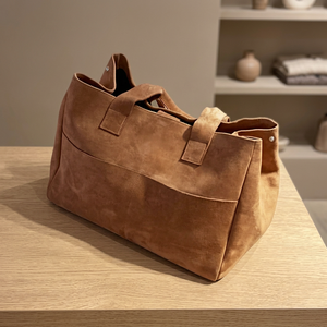 Bolso de Mano Casual para Mujer, de Cuero Genuino, Resistente, Ligero, Impermeable, con Dos Correas, Plegable, Tipo Bandolera, con Cierre de Cremallera - Product Image 3