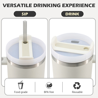 Gobelet isotherme personnalisé 40oz 30oz avec poignée, en acier inoxydable à double paroi, pour voyage, avec paille, tasse à café avec couvercle, flasque thermos