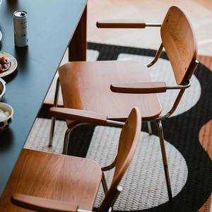 Cherry Wood Hanging <b>Arm</b> <b>Chair</b> Solid Wood Stainless Steel Frame Backrest Dining <b>Chair</b> Adult Use - Product Image 1