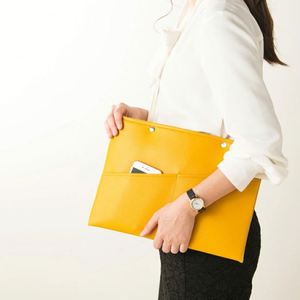 Portable Hand-held Notebook <b>Computer</b> <b>Bag</b> with Pocket Storage for Mouse Phone PU Leather Laptop Case Office Gift - Product Image 3