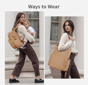 Sac à dos pour couches en néoprène, grand sac à dos de maternité pour nouveau-né, sacs de voyage imperméables pour maman et papa avec poches isothermes - Product Image 3