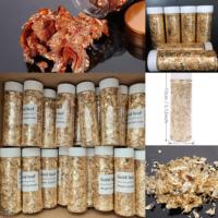 Vente en gros de feuilles d'or 24 carats en paillettes, conditionnées en flacon de 2g, feuilles d'or, d'argent et d'or rose pour la décoration de gâteaux et l'artisanat
