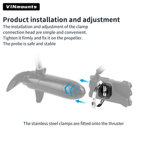 VINmounts LVS34 Support de sonar en direct en acier inoxydable avec collier de serrage, support multimode pour détecteur de poissons, rotatif à 360°, robuste pour kayak et bateau - Product Image 4