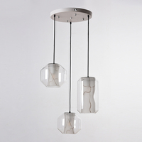 Ventes chaudes, lampe suspendue LED en verre transparent, style moderne nordique minimaliste, longue, réglable en hauteur, pour cuisine, restaurant, bars