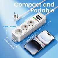 Multiprise USB compacte certifiée CE, 5 pieds, portable, avec ports USB Type-C et protection contre les surcharges, idéale pour la maison et le bureau
