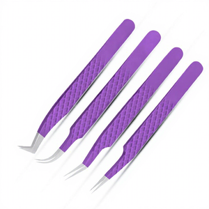 Pinzas para Cejas de Acero Inoxidable Japonés al por Mayor, Punta Lisa, Duraderas, de Alta Calidad, con Agarre de Diamante Colorido, Volumen - Product Image 1