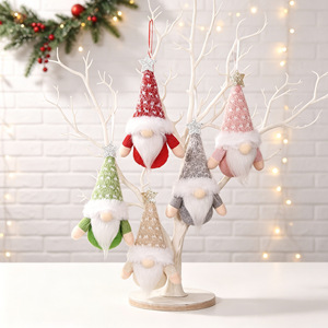 Set di Ornamenti Natalizi a Tema Foresta, Decorazioni con Bambole Senza Volto per Casa, Albero, Caminetto, Laurea, Festività e Capodanno - Product Image 1