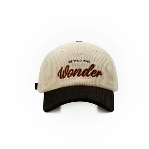 Cappelli con Logo personalizzato cappello di moda all'ingrosso 6 pannello cappello velluto a coste all'aperto sport invernali cappellino da Baseball cappellino da golf
