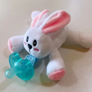 Jouet en peluche suspendu pour bébé, animal, sucette, rembourrage en coton PP, silicone super doux, 0-3 ans, unisexe, sucette, poupée d'alimentation - Product Image 3