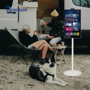 INGSCREEN Téléviseur HDTV LED Blanc Mobile à Écran de Recharge Intégré avec Batterie, Haut-Parleur et Écran Interactif Intelligent sur Roues - Product Image 4