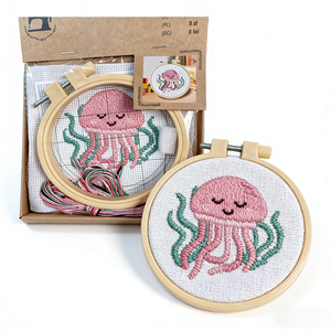 PAFU Jellyfish Kids Embroidery Cross Stitch Kits with Threads Needle