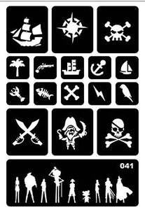 Stencil Temporanei Riutilizzabili per Tatuaggi su Viso e Corpo, per Pitture Glitterate, Matrimoni, Feste di Compleanno, Concerti, Modelli per Tatuaggi HH - Product Image 2
