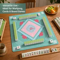 Tapis de Mahjong américain avec instructions Charleston, grand tapis de jeu carré en caoutchouc, silencieux et antidérapant, couverture de table