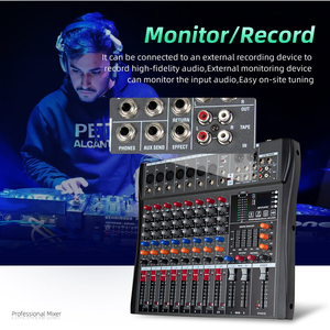 Console de <span class=keywords><strong>mixage</strong></span> <span class=keywords><strong>DJ</strong></span> professionnelle CTM6/8/12 avec fonction d'enregistrement Bluetooth, mixeur audio pour karaoké, scène extérieure et live - Product Image 3