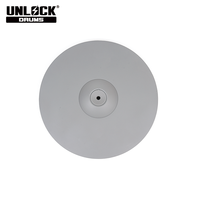 UNLOCK CY-14H G 14 pouces Gris Pad de batterie électronique multi-zones Instrument de percussion polyvalent fait main Ensemble de cymbales polyvalent 1,5 kg