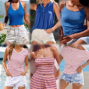 Lote de Ropa para Mujer, Camisetas sin Mangas, Camisetas Tipo Camisola, Chalecos de Punto, Venta al Por Mayor, Excedente de Inventario - Product Image 4