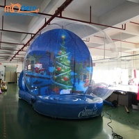 Globe de neige gonflable géant de Noël avec tunnel, diamètre 4m, en PVC, pour la publicité