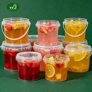 Contenitore per Alimenti in Plastica PP Personalizzato VVG da 1L, 1.5L, 2L, 3L, 5L con Coperchio e Manico per Frutta, Bevande, Latte, Tè, Gelato - Product Image 4