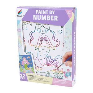 Kit <span class=keywords><strong>de</strong></span> Peinture sur Toile DIY Sirène : Ensemble d'Artisanat Artistique Imprimé Portrait, Art Mural en Tissu et Papier, Peinture par Numéros, Jouet <span class=keywords><strong>de</strong></span> <span class=keywords><strong>Dessin</strong></span> - Product Image 2