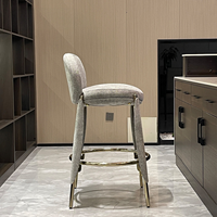 Chaises de bar modernes pour restaurant, pieds en acier inoxydable, tabourets de bar en tissu