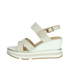 Sandalias de Plataforma con Cuña para Mujer, Modelo K-11021, Color Beige, Estilo Veraniego - Product Image 1