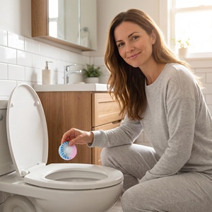 Tablettes nettoyantes solides jetables pour réservoir de toilettes, désodorisant automatique pour toilettes, <span class=keywords><strong>bloc</strong></span> bleu rose - Product Image 6