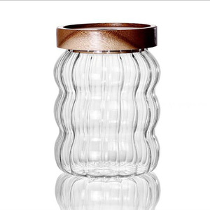 Bouteilles et bocaux de stockage en <span class=keywords><strong>verre</strong></span> borosilicate de haute qualité pour la cuisine, écologiques, avec couvercle sûr, transparents, pour épices, grains de café et thé, hermétiques - Product Image 3