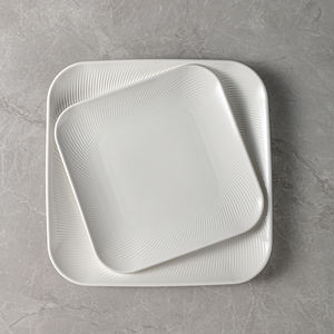 Suojiuju — assiettes en céramique carrées, vaisselle blanche brillante de thème traditionnel pour Restaurant, Banquet, hôtel, 8 "10" 12" - Product Image 4