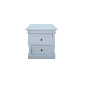 Table de chevet en bois de marque AMANDA Table de chevet 2 tiroirs Mobilier de chambre en bois massif prêt à assembler - Product Image 1