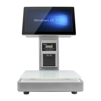 Caja Registradora Electrónica LICON de 15 kg y 15.6'' con Pantalla Táctil POS, Báscula, Impresora de Recibos con Código de Barras, IA, Windows 10, Pantalla Capacitiva de 10 Puntos, 4 GB de RAM