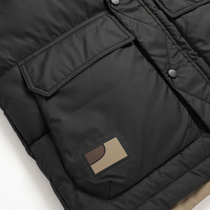 Gilet d'hiver décontracté pour hommes de haute qualité, <span class=keywords><strong>porte</strong></span> respirante, couleur unie, à capuche avec fermeture à glissière, polyester imperméable, style formel - Product Image 5