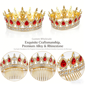 Tiara de Corona de Aleación con Diamantes de Imitación para Niñas, Ideal para Cumpleaños, Bodas, Concursos, Diadema de Estrellas, Recuerdo de Fiesta, Venta al por Mayor Personalizada - Product Image 3