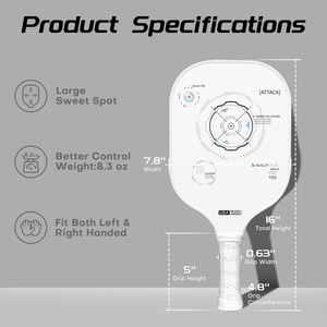 FitSpark 2026 Nouvelle Raquette de Pickleball Portable en Fibre de Carbone avec Noyau en Nid d'Abeille, Standard USAPA, 16mm, Fourniture d'Usine OEM, pour le Divertissement - Product Image 3