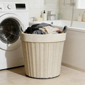 Collapsible Laundry <b>Basket</b> Round <b>Large</b> Capacity Foldable Clothes Organizer <b>for</b> Bathroom Bedroom <b>Storage</b> - Product Image 3
