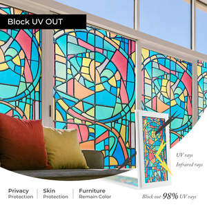 Película Decorativa para Ventanas con Diseño Abstracto de <span class=keywords><strong>Picasso</strong></span>, Adhesivo Estático sin Pegamento, Control de Privacidad - Product Image 1