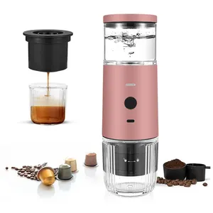Wholesale USB rechargeable 9 Bar simple coffee cold brew espresso portable coffee maker for coffee powder or capsule