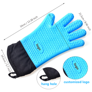 Gants de cuisine en silicone pour la cuisson, la pâtisserie, le micro-ondes, rouge et bleu, résistants à la chaleur - Product Image 2