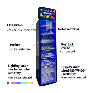 European Smokeless Tobacco Display Rack Metal <strong>Cigarette</strong> <strong>Shelf</strong> with Transparent Remote Control Door and Screen - Product Image 3