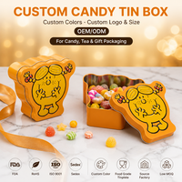 Boîte en étain de forme personnalisée avec personnage de dessin animé en relief pour bonbons et cadeaux pour enfants, logo personnalisé OEM ODM
