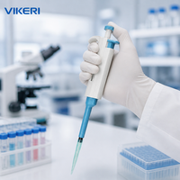 Pipette monocanal ergonomique légère VIKERI 100-1000 µl, manuelle, réglable, en ABS/PP/Silicone, pour laboratoire