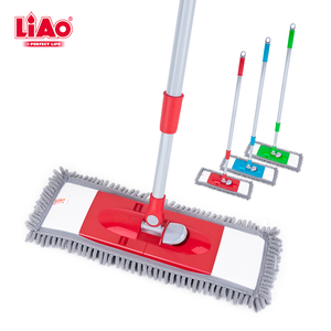 LiAo <strong>Red</strong> Green Blue Multi Colors 40cm 360 Rotating Chenille Sweeping Dust Flat <strong>Mop</strong> for Household Floor Cleaning - Product Image 1