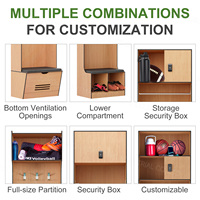 Casiers de vestiaire de salle de sport Cartmay durables et de haute qualité en HPL, armoires de rangement compactes en stratifié phénolique avec bancs