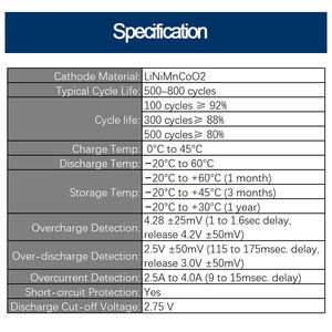 Batería Profesional de LiNiMnCoO2 de 603048 900mAh 3.7V (Materias Primas de Primera Calidad) para Equipos Médicos KC UL1642 UN38.3 - Product Image 6